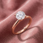 18K Round Diamond Solitaire Engagement Ring — AI cloth, in-house