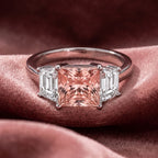 18K Trilogy Princess Diamond Ring — AI cloth, in-house