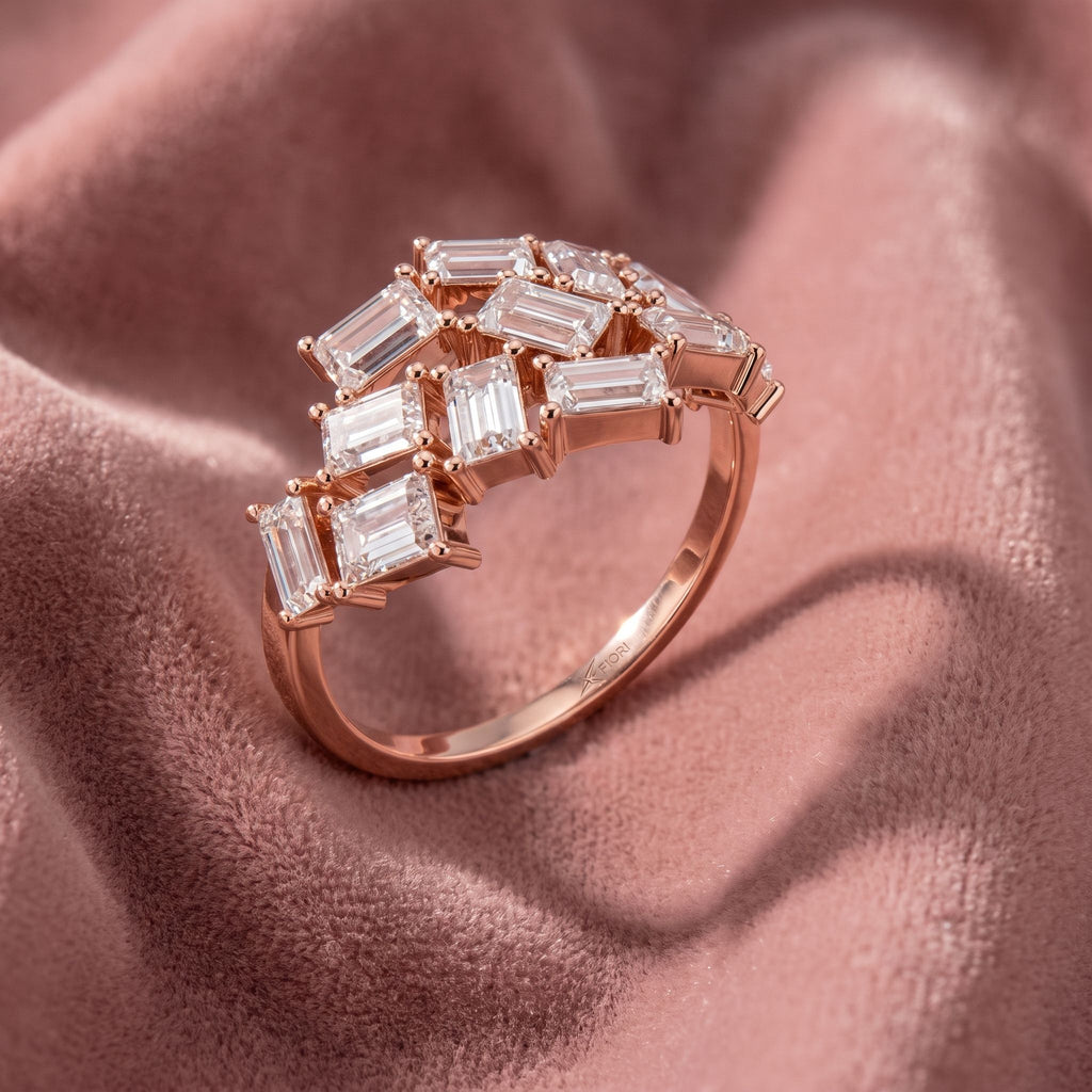 18K Bespoke Baguette Diamond Ring — AI cloth, in-house