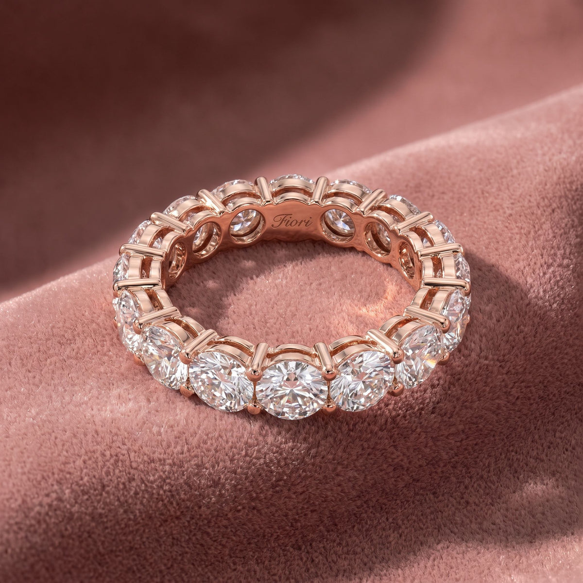 18K Full Eternity Round Diamond Ring — AI cloth, in-house