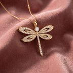 18K Dragonfly Pave Diamond Pendant — AI cloth, in-house
