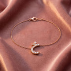18K Arabic Alphabet Diamond Bracelet — AI cloth, in-house