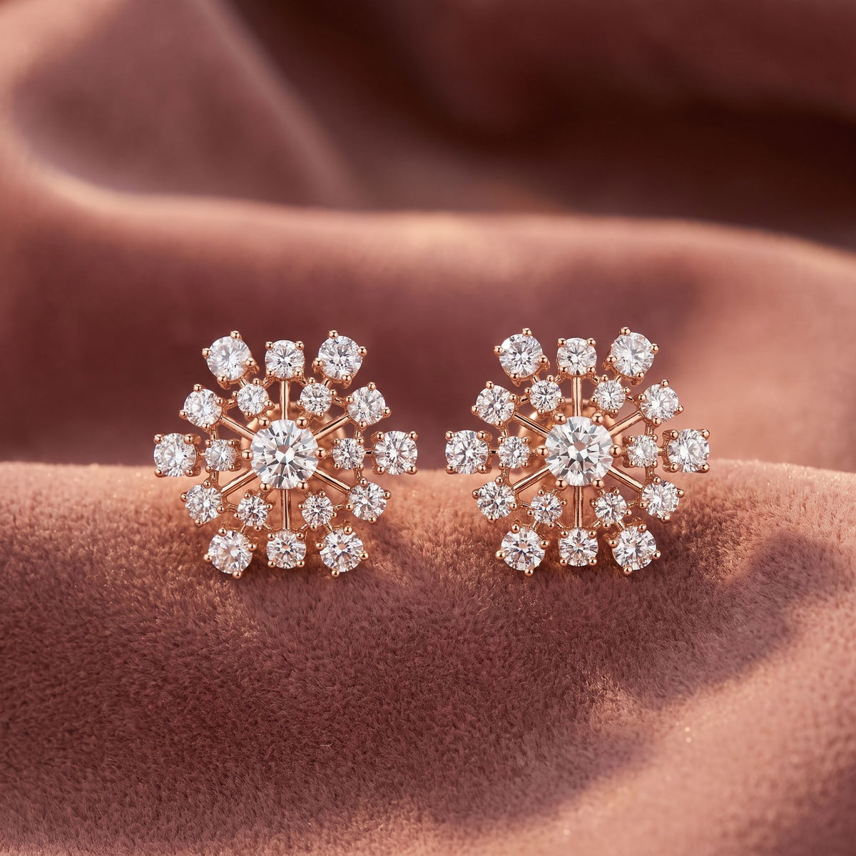 18K Bespoke Diamond Earrings — AI cloth, in-house