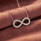 14K Infinity Round Diamond Pendant — AI cloth, in-house