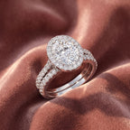 18K Halo Oval Diamond Engagement Ring — AI cloth, in-house