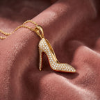 18K Stiletto Pave Diamond Pendant — AI cloth, in-house