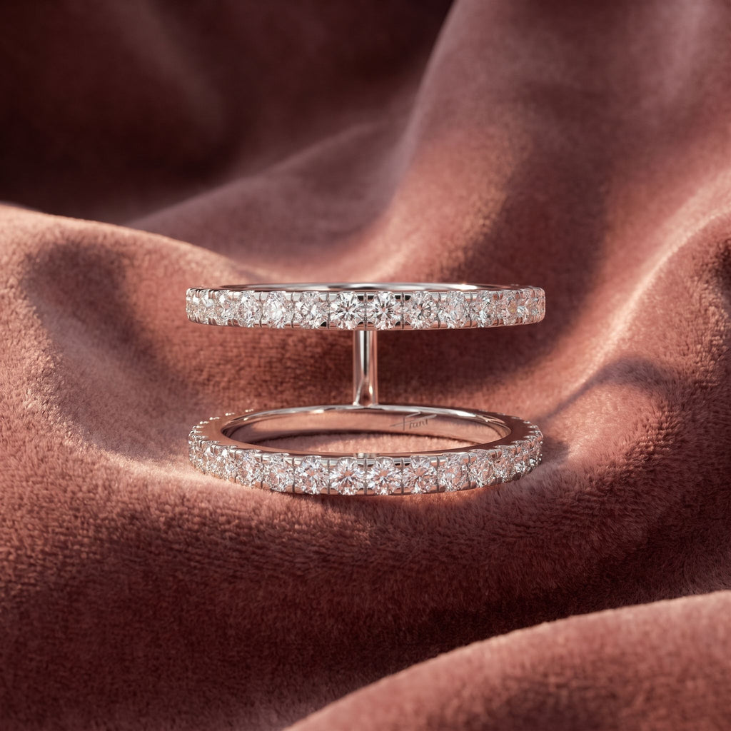 18K Bespoke Pave Diamond Ring — AI cloth, in-house