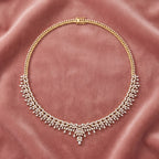 18K Pear Diamond Necklace — AI cloth, in-house