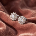 18K Halo Diamond Earrings — AI cloth, in-house