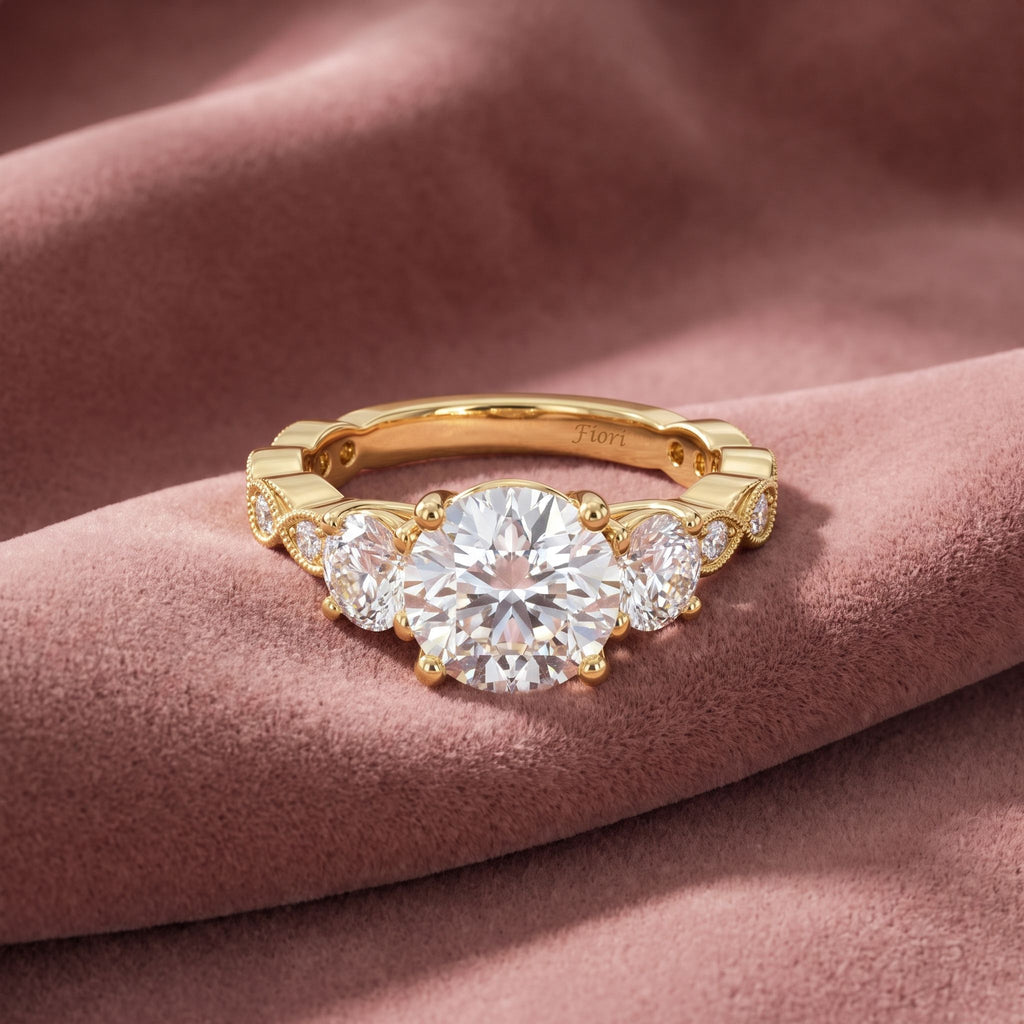 18K Solitaire Round Diamond Engagement Ring — AI cloth, in-house