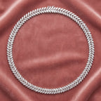 18K Oval Diamond Necklace — AI cloth, in-house