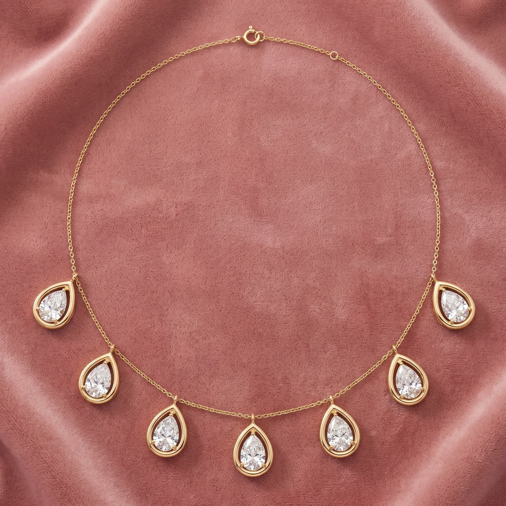 18K Round Diamond Tennis Necklace — AI cloth, in-house