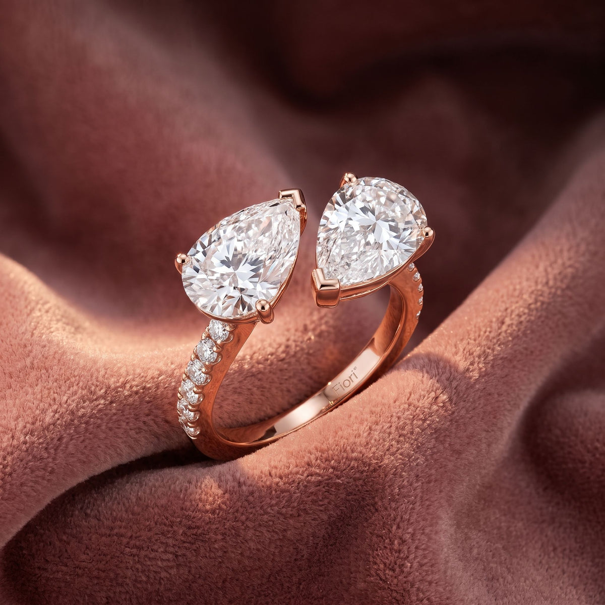 18K Bespoke Pear Diamond Ring — AI cloth, in-house
