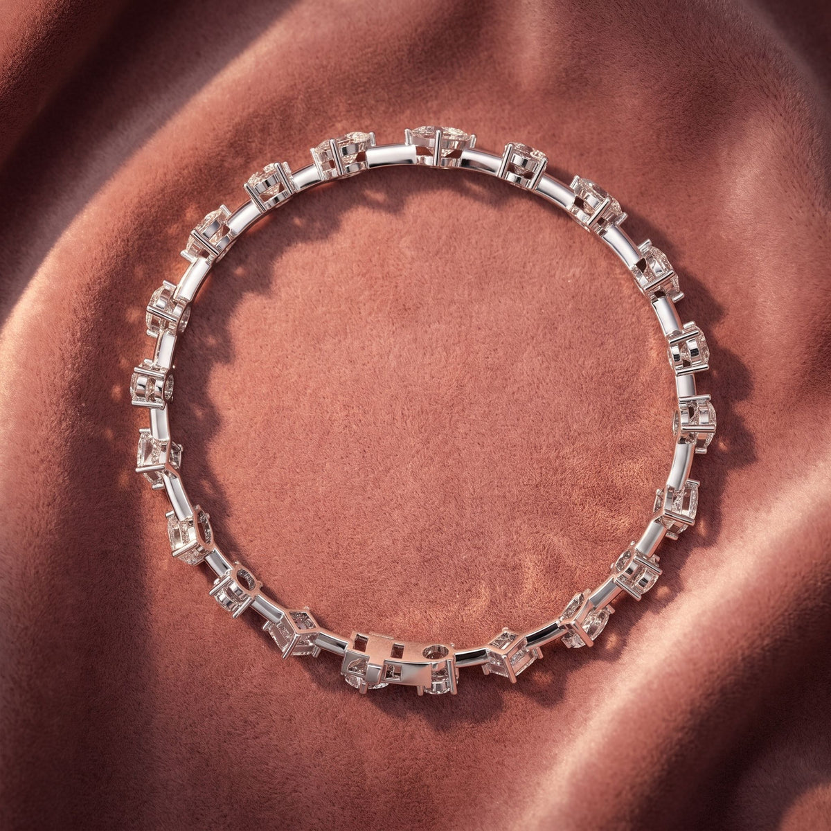 18K Mixed-Cut Diamond Bracelet — AI cloth, in-house