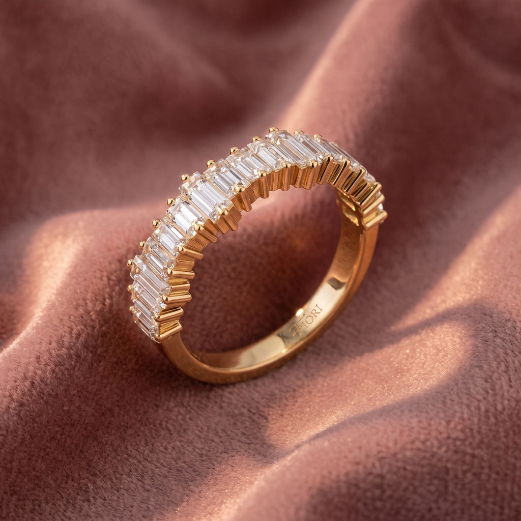 18K Eternity Baguette Diamond Ring — AI cloth, in-house
