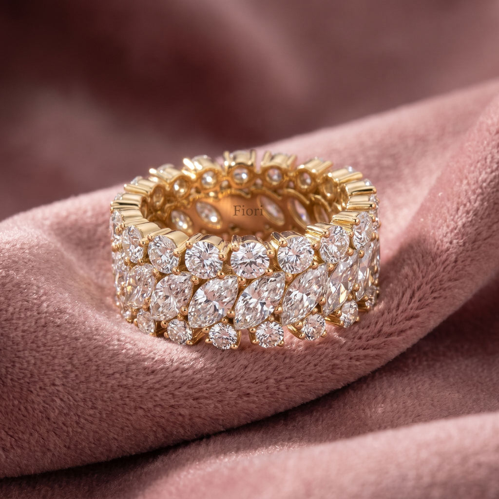 18K Full Eternity Diamond Ring — AI cloth, in-house