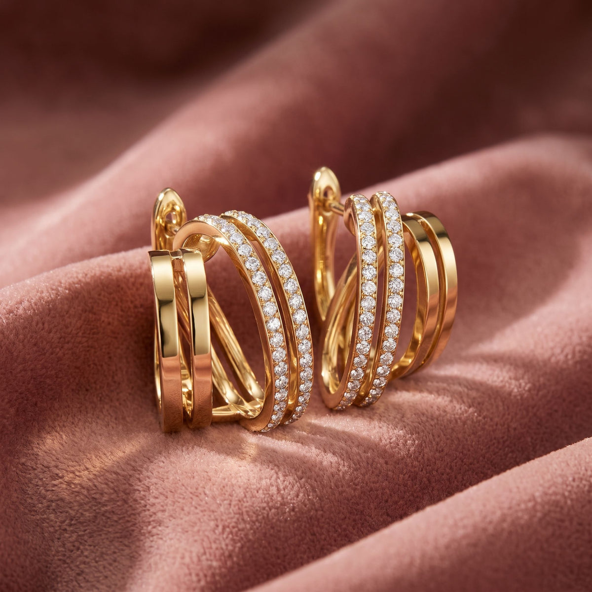 18K Lab Grown Diamond Hoop Earrings — AI cloth, in-house