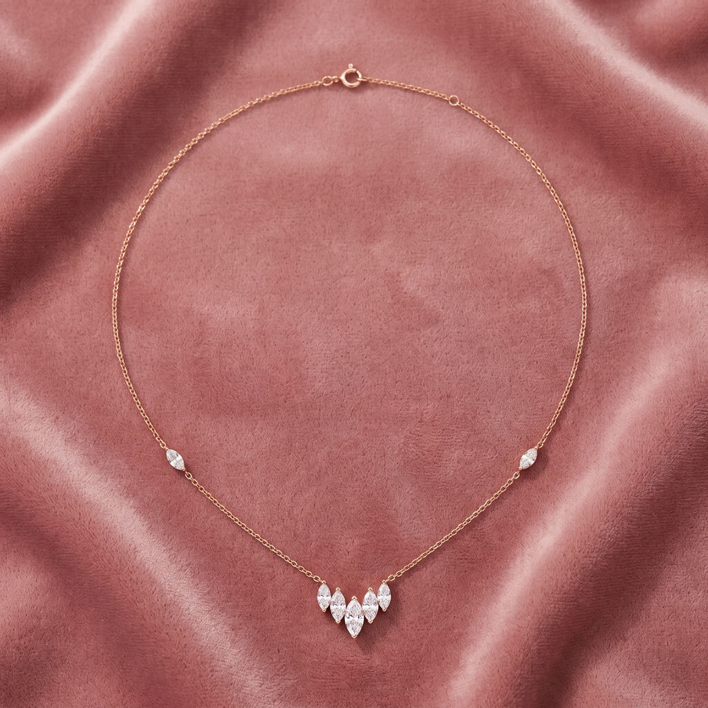 18K Minimalist Charm Diamond Necklace — AI cloth, in-house