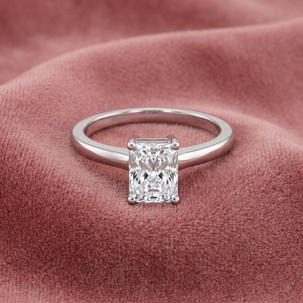 18K Solitaire Emerald-Cut Diamond Ring — AI cloth, in-house