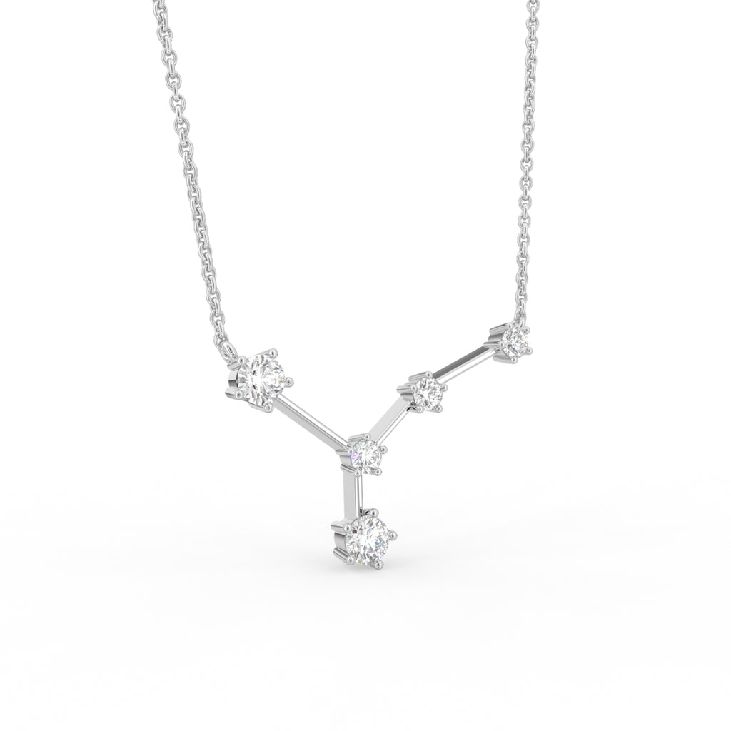 0.23ct 18K Yellow Gold Lab Grown Diamond Constellation Cancer Pendant Necklace