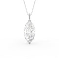 6.19ct Lab Grown Diamond 18K Gold Marquise Solitaire Pendant Necklace Fine Jew