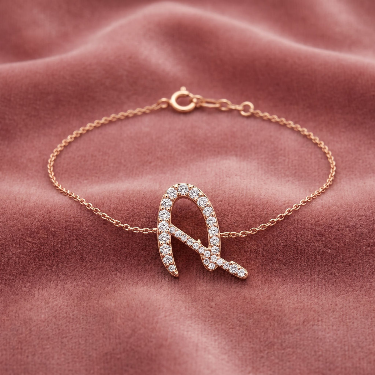 18K Alphabet Diamond Bracelet — AI cloth, in-house