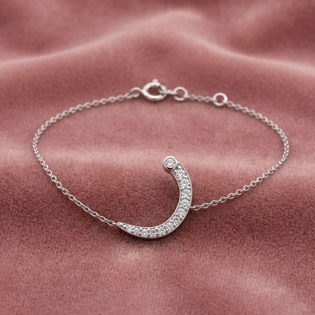 18K Arabic Alphabet Diamond Bracelet — AI cloth, in-house