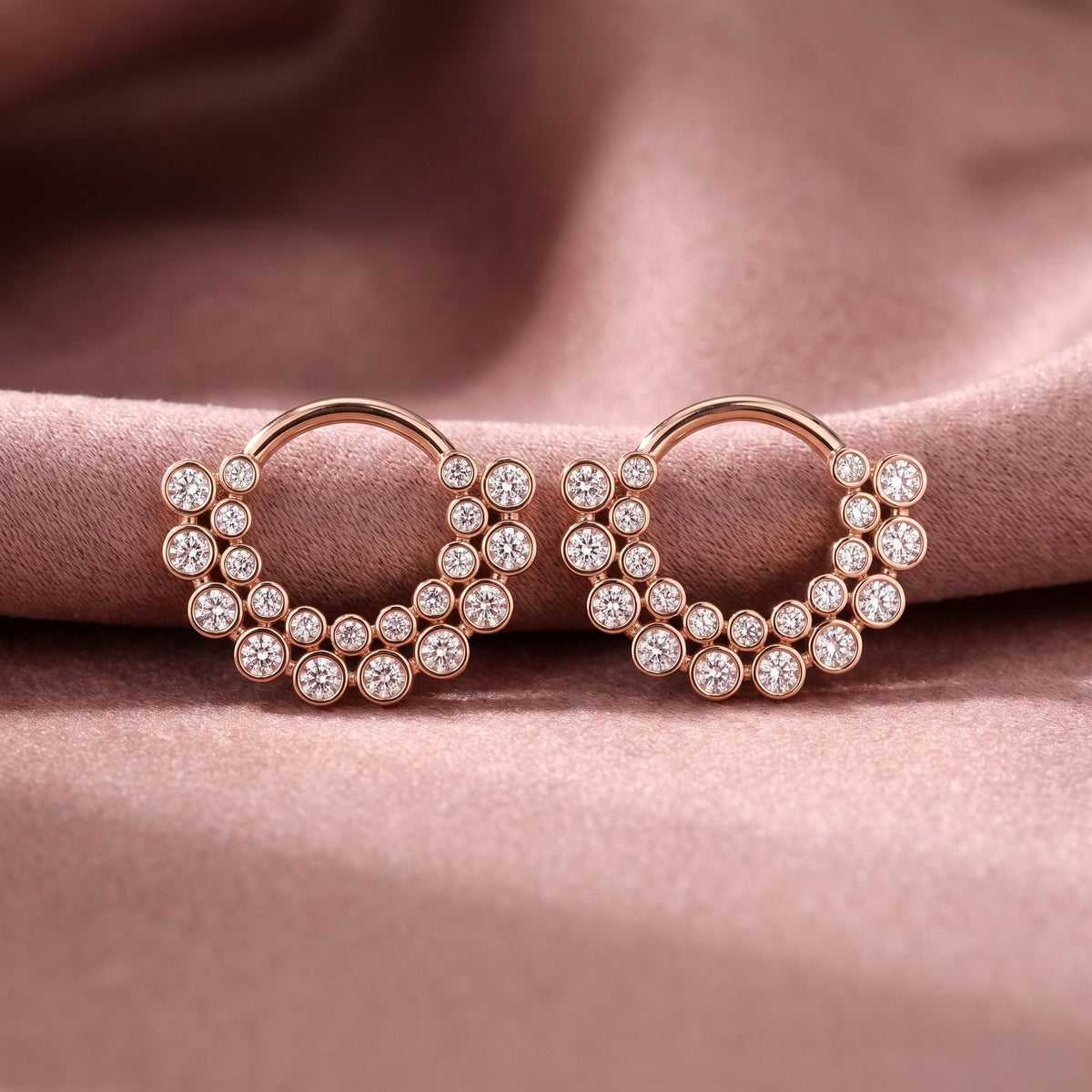 18K Bespoke Diamond Earrings — AI cloth, in-house
