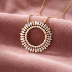 18K Abstract Diamond Pendant — AI cloth, in-house