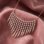 18K Bespoke V-Shape Round Diamond Pendant — AI cloth, in-house