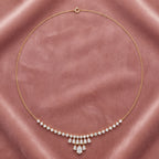 18K Geometric Diamond Necklace — AI cloth, in-house