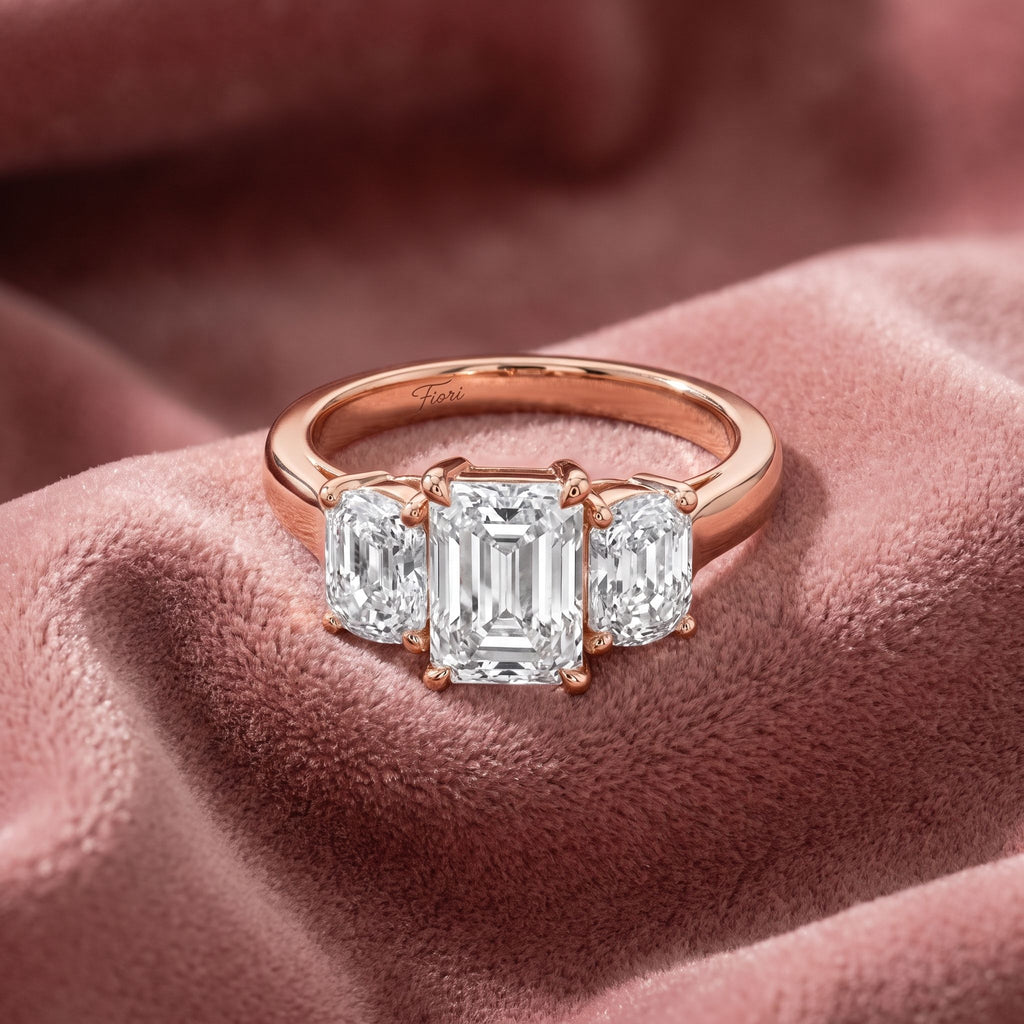 18K Trilogy Diamond Engagement Ring — AI cloth, in-house