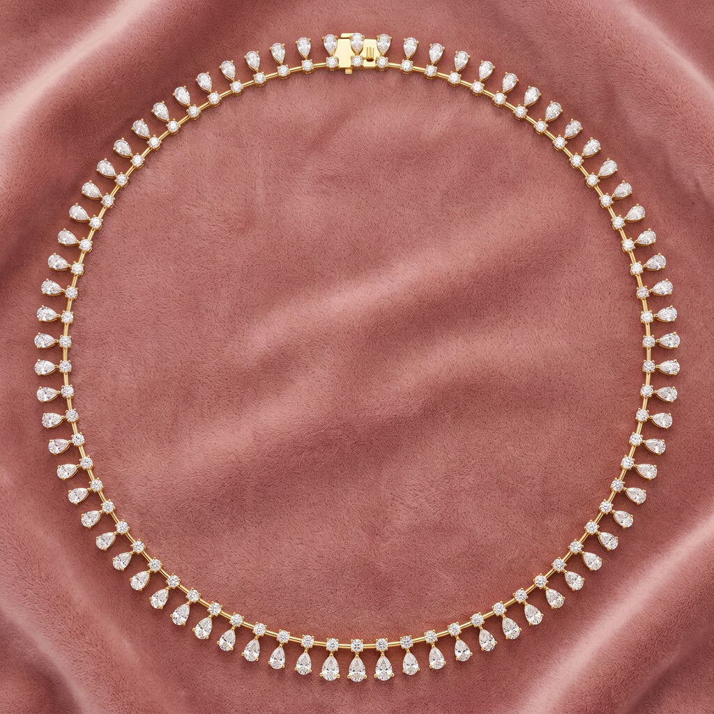 18K Layered Diamond V Collar Necklace — AI cloth, in-house