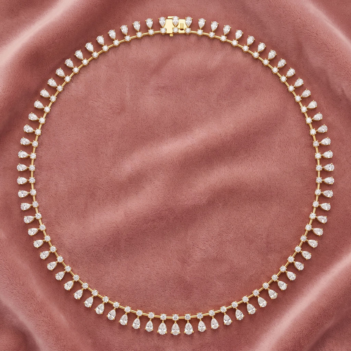 18K Layered Diamond V Collar Necklace — AI cloth, in-house