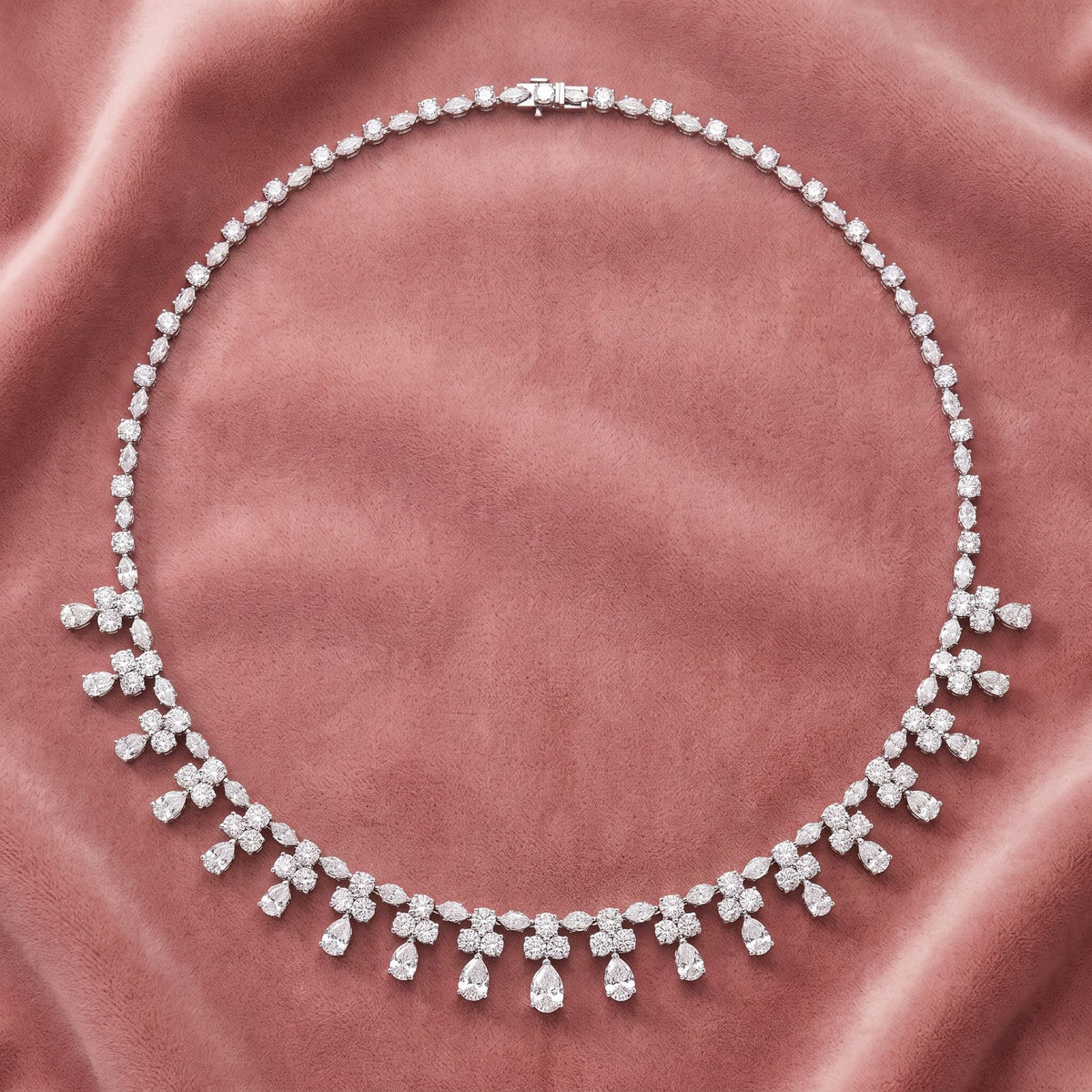 18K Minimalist Diamond Necklace — AI cloth, in-house