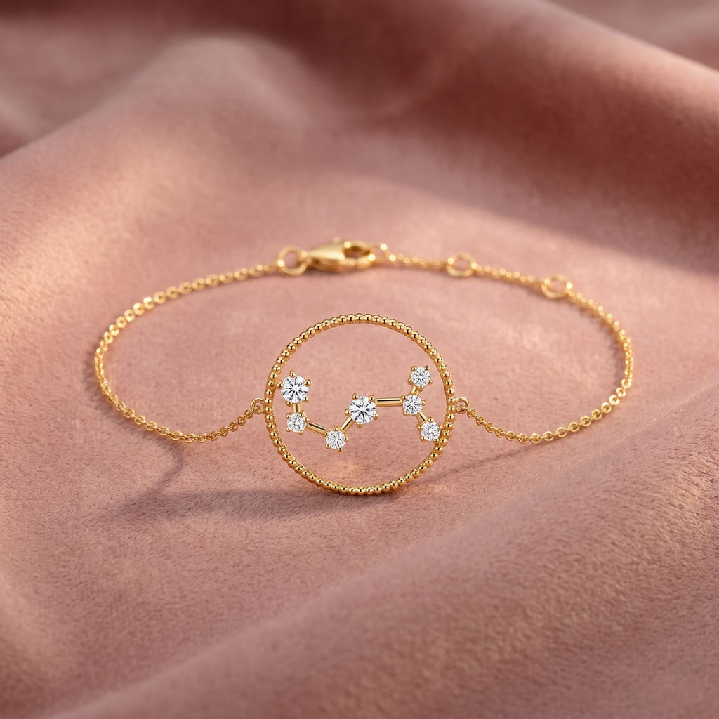 18K Scorpio Constellation Diamond Bracelet — AI cloth, in-house