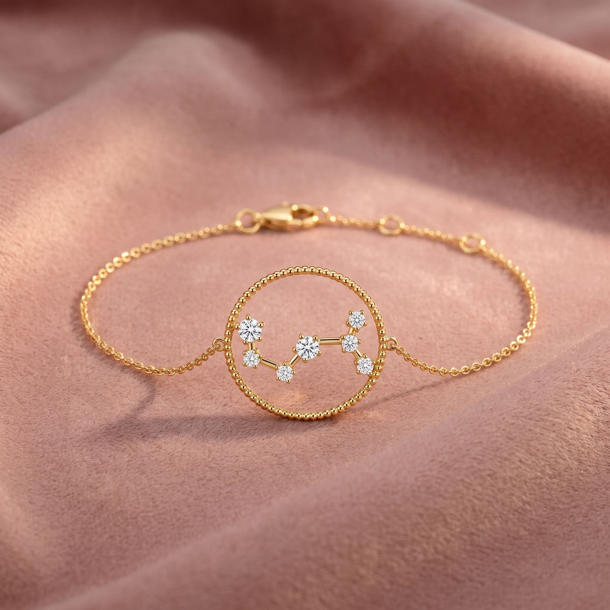 18K Scorpio Constellation Diamond Bracelet — AI cloth, in-house