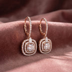 18K Drop Princess Diamond Earrings — AI cloth, in-house