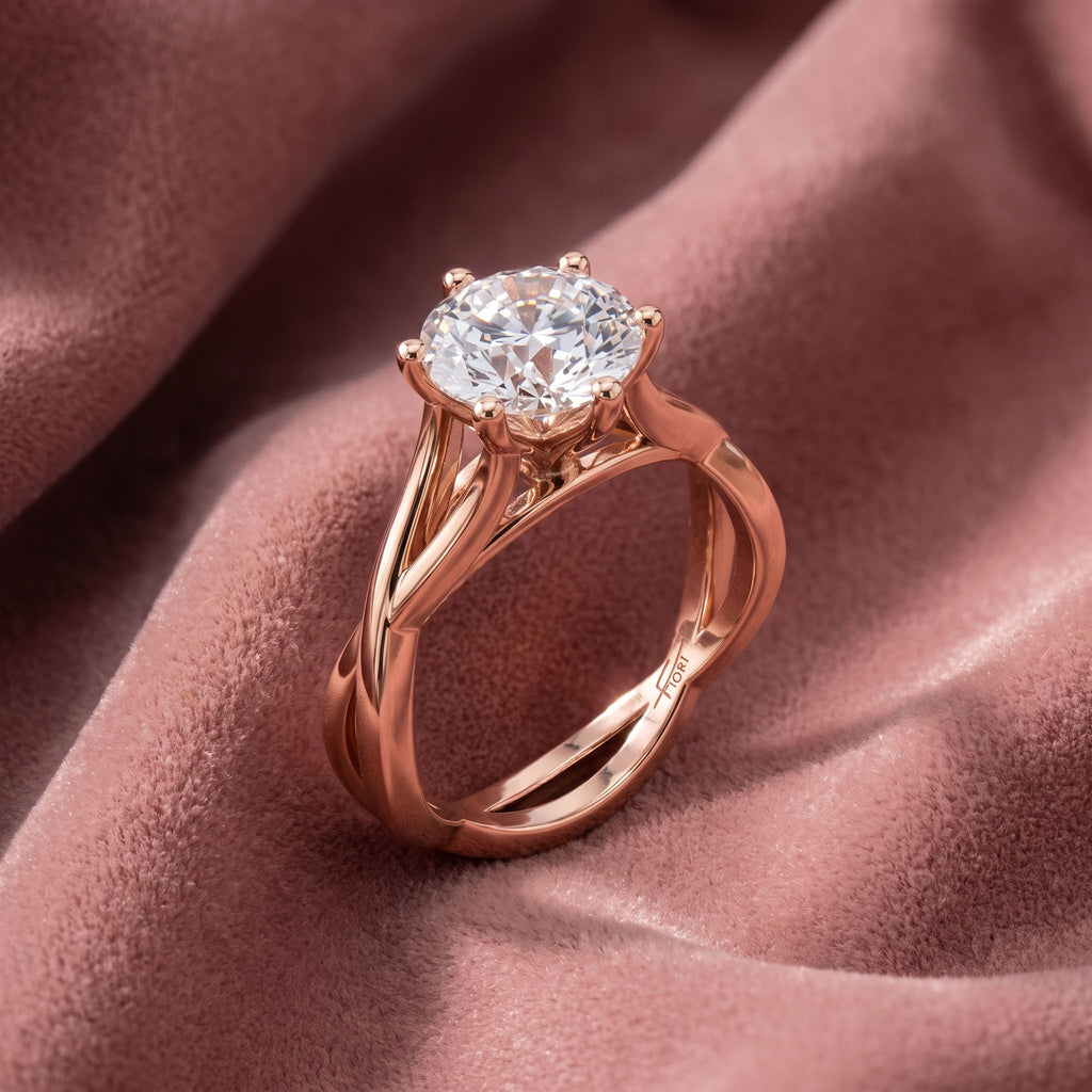 18K Solitaire Diamond Engagement Ring — AI cloth, in-house