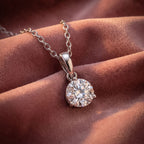 18K Solitaire Diamond Pendant — AI cloth, in-house
