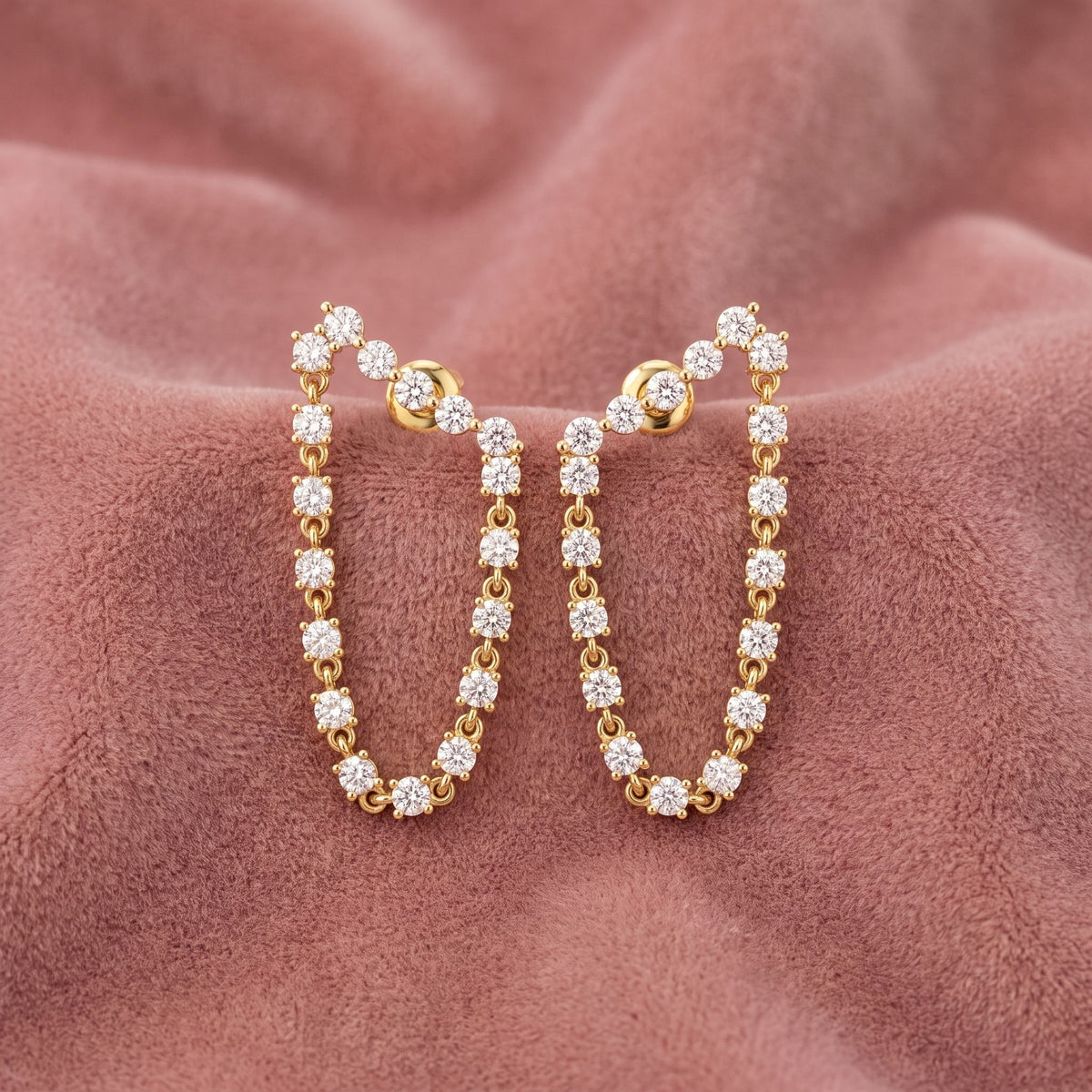 18K Diamond Hoop Earrings — AI cloth, in-house