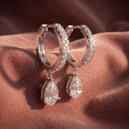 18K Pearl Drop Diamond Earrings — AI cloth, in-house
