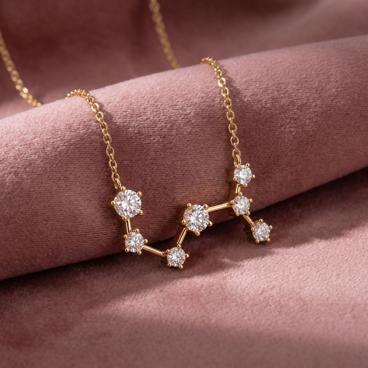 18K Constellation Round Diamond Pendant — AI cloth, in-house