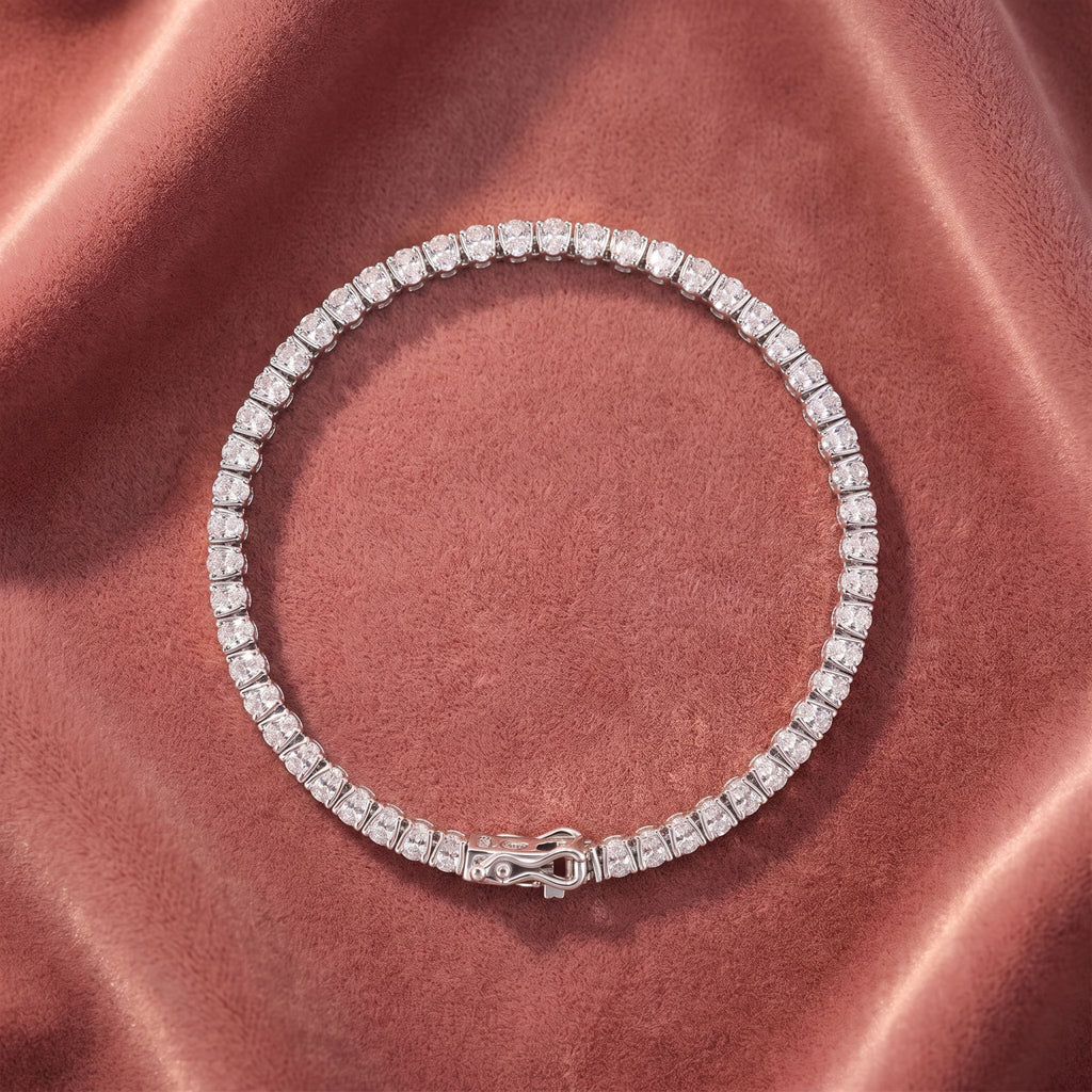 14K Tennis Diamond Bracelet — AI cloth, in-house