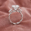 18K Trilogy Cushion Diamond Engagement Ring — AI cloth, in-house