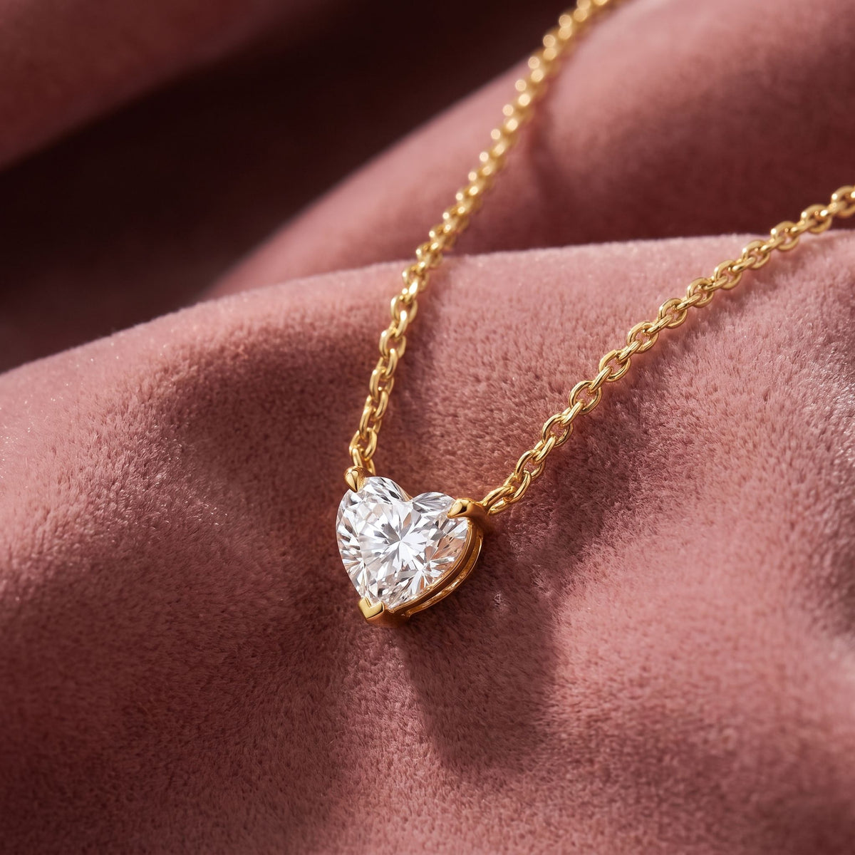 18K Solitaire Diamond Pendant — AI cloth, in-house