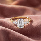 18K Bespoke Emerald Cut Diamond Engagement Ring — AI cloth, in-house