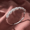 18K Halo Round Diamond Bangle — AI cloth, in-house