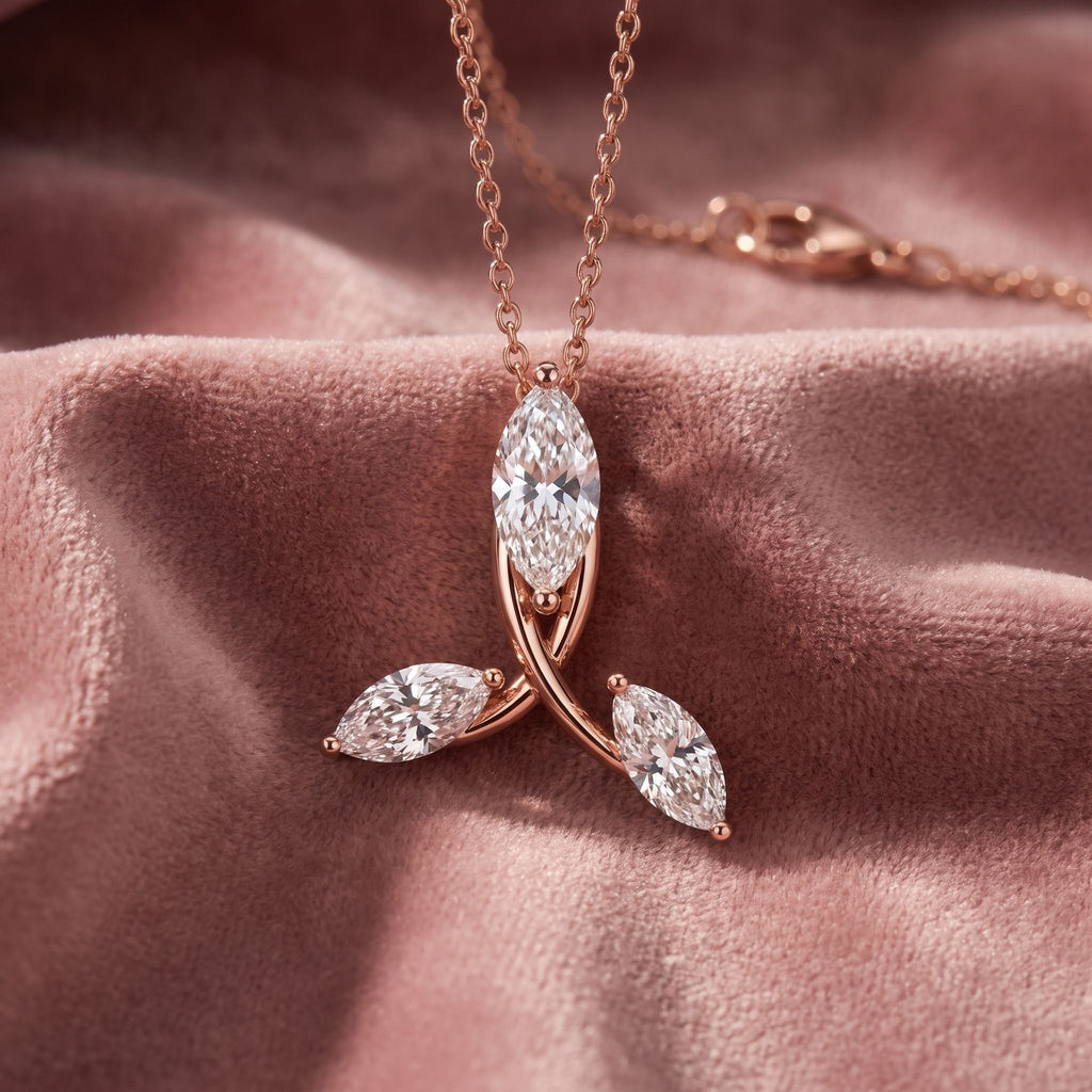 18K Floral Diamond Pendant — AI cloth, in-house