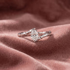 18K Solitaire Oval Diamond Ring — AI cloth, in-house